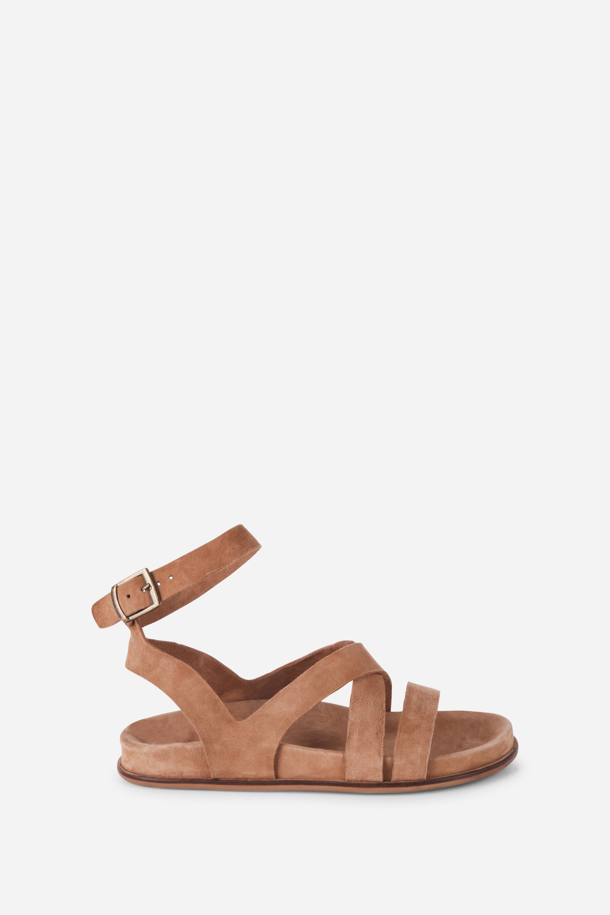 "INTENTIONALLY __________." Myko Ankle Strap Flat Sandal