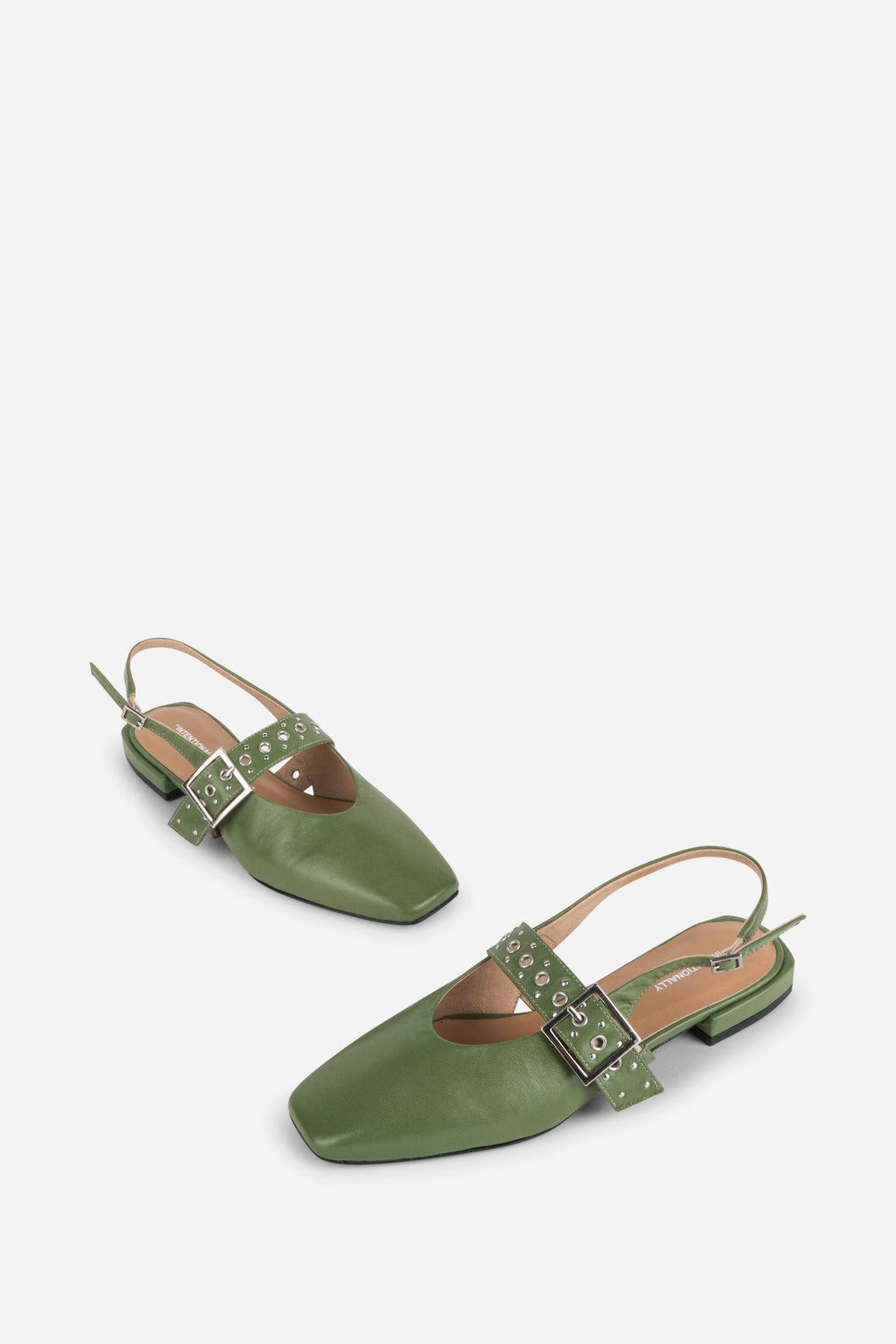 "INTENTIONALLY __________." PEARL SLINGBACK NATURAL SOLE BALLET FLAT - Red/Cream