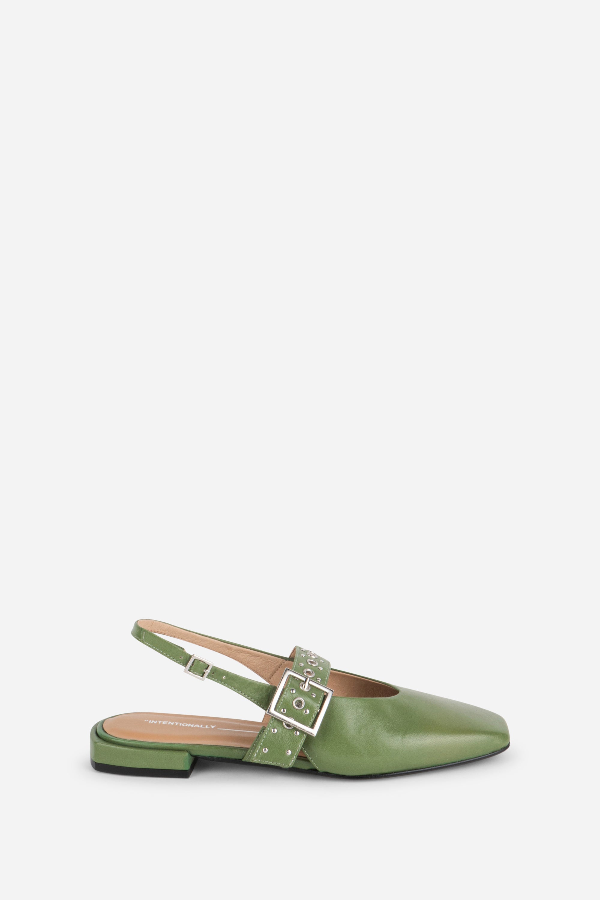 "INTENTIONALLY __________." PEARL SLINGBACK NATURAL SOLE BALLET FLAT - Red/Cream