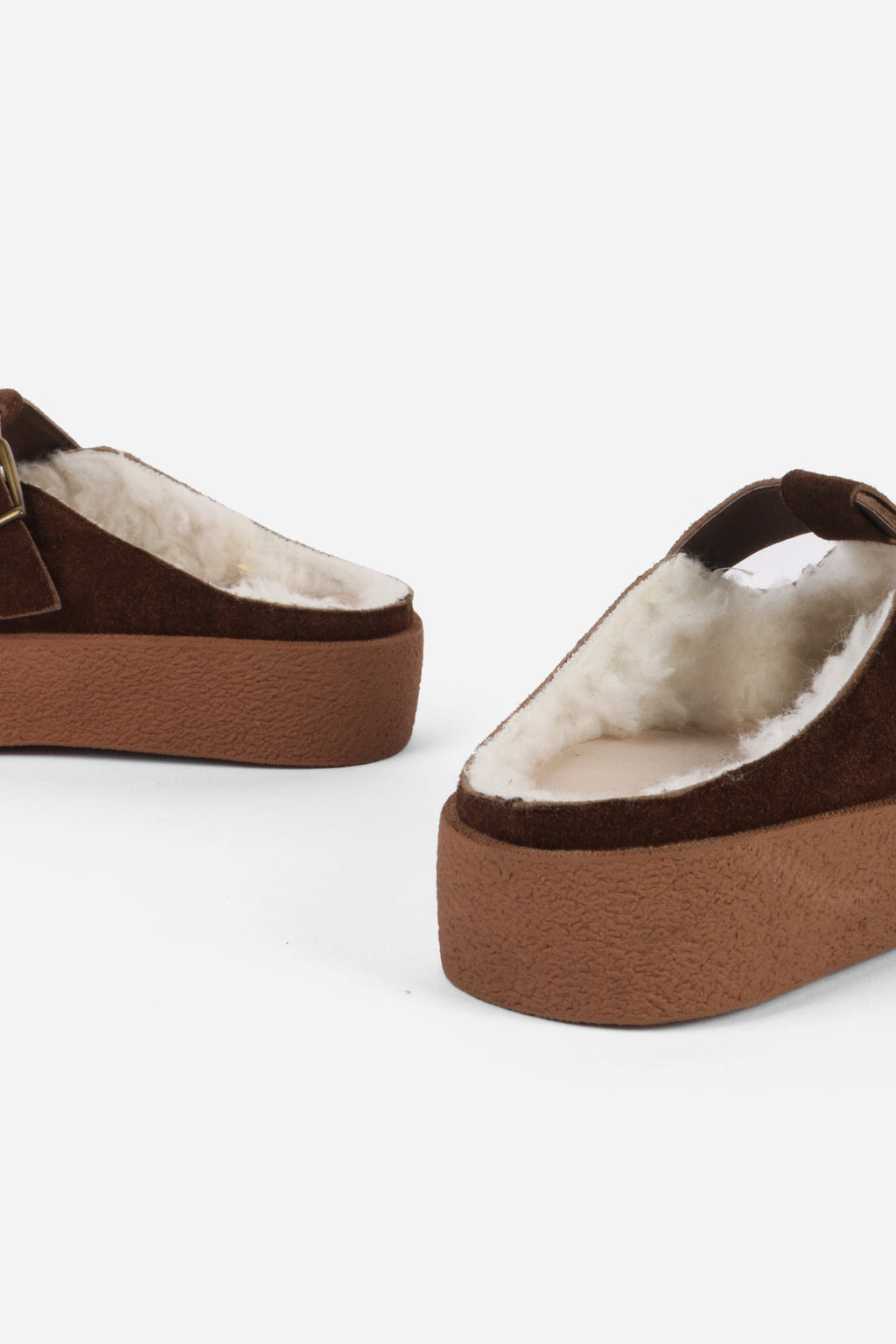 "INTENTIONALLY __________." Textmsg Faux-Fur Lined Suede Mule