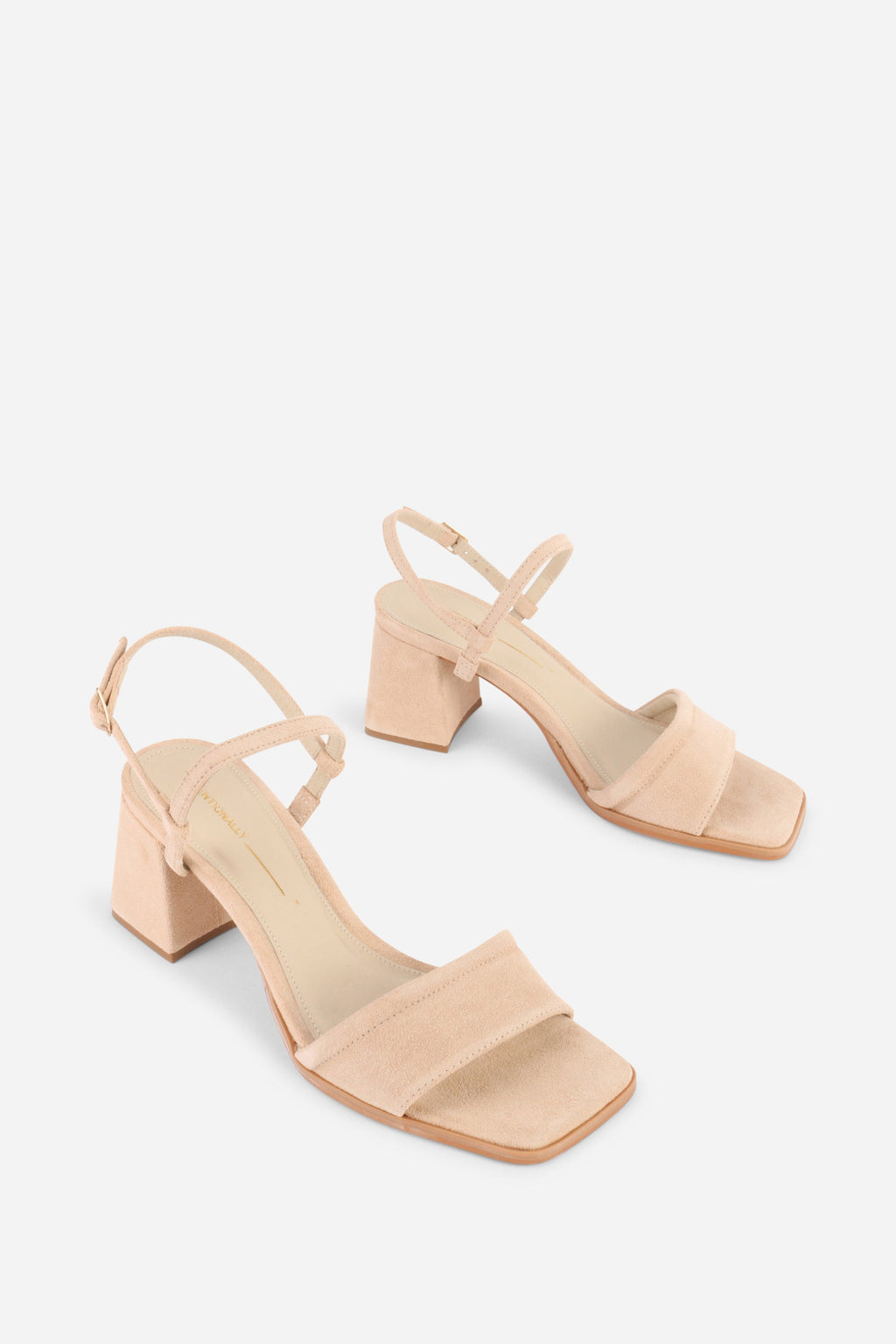 "INTENTIONALLY __________." VALIDATED SUEDE HEEL - FOG/OATMILK