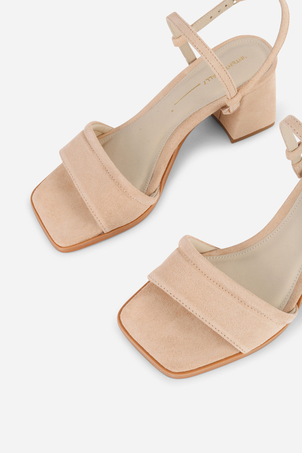 "INTENTIONALLY __________." VALIDATED SUEDE HEEL - FOG/OATMILK