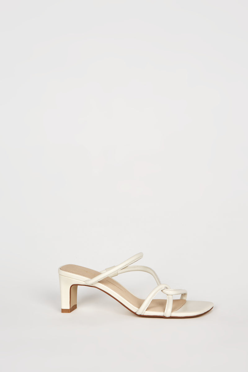 "INTENTIONALLY __________." WILLOW HEELED SANDAL - Black/Cream