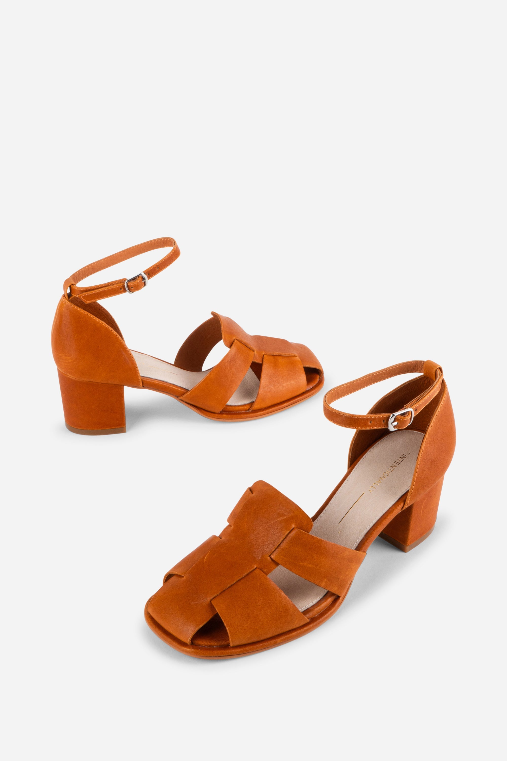 INTENTIONALLY __________. April Leather Fisherman Heel - Whiskey