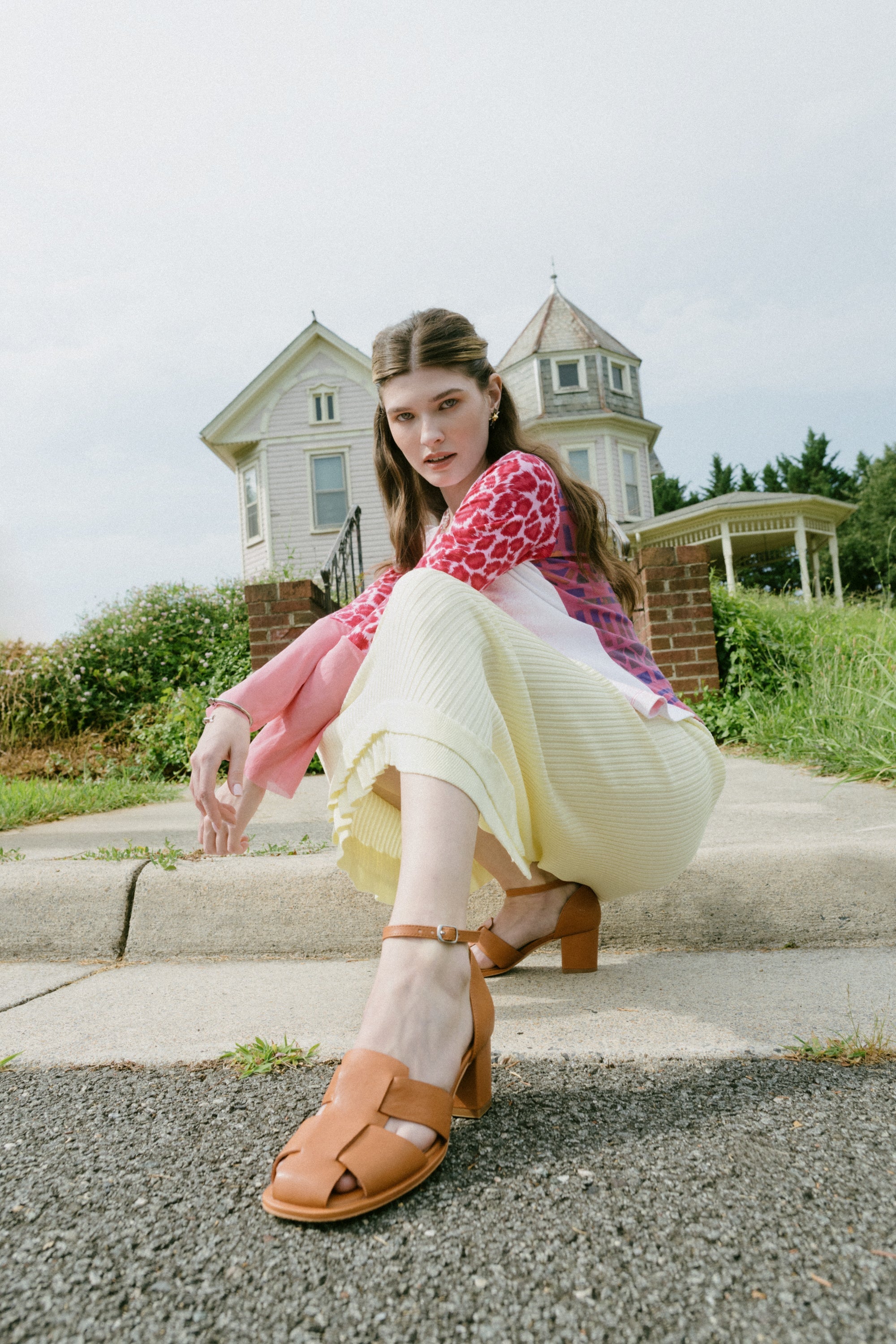 INTENTIONALLY __________. April Leather Fisherman Heel - Whiskey