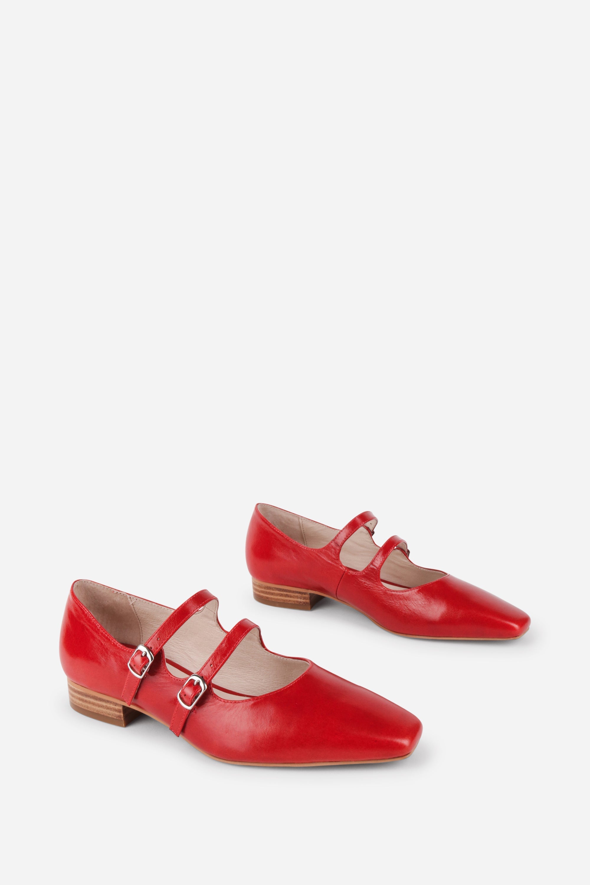 INTENTIONALLY __________. Calculated Leather Mary Jane Flat - Cherry