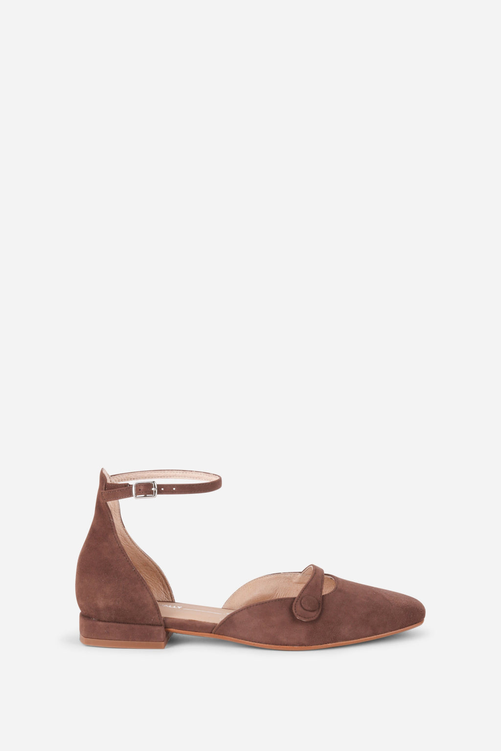 INTENTIONALLY __________. Iris Suede Mary Jane Flat - Chocolate