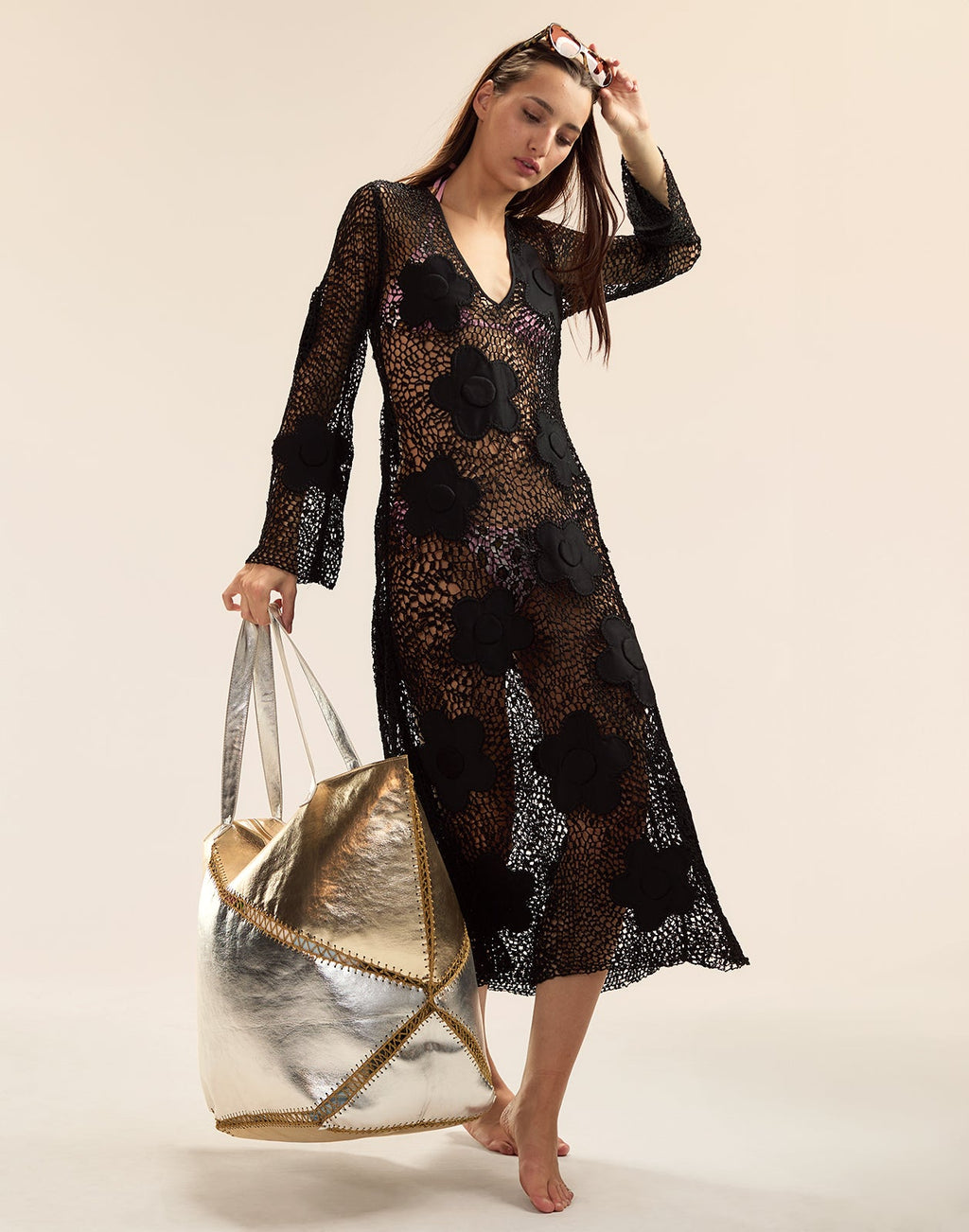 Cynthia Rowley Ibiza Crochet Cover Up - Black