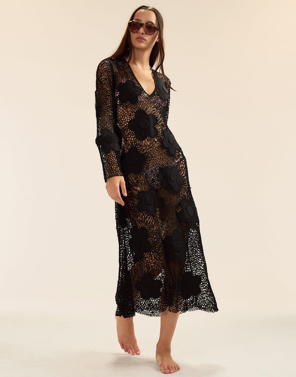 Cynthia Rowley Ibiza Crochet Cover Up - Black