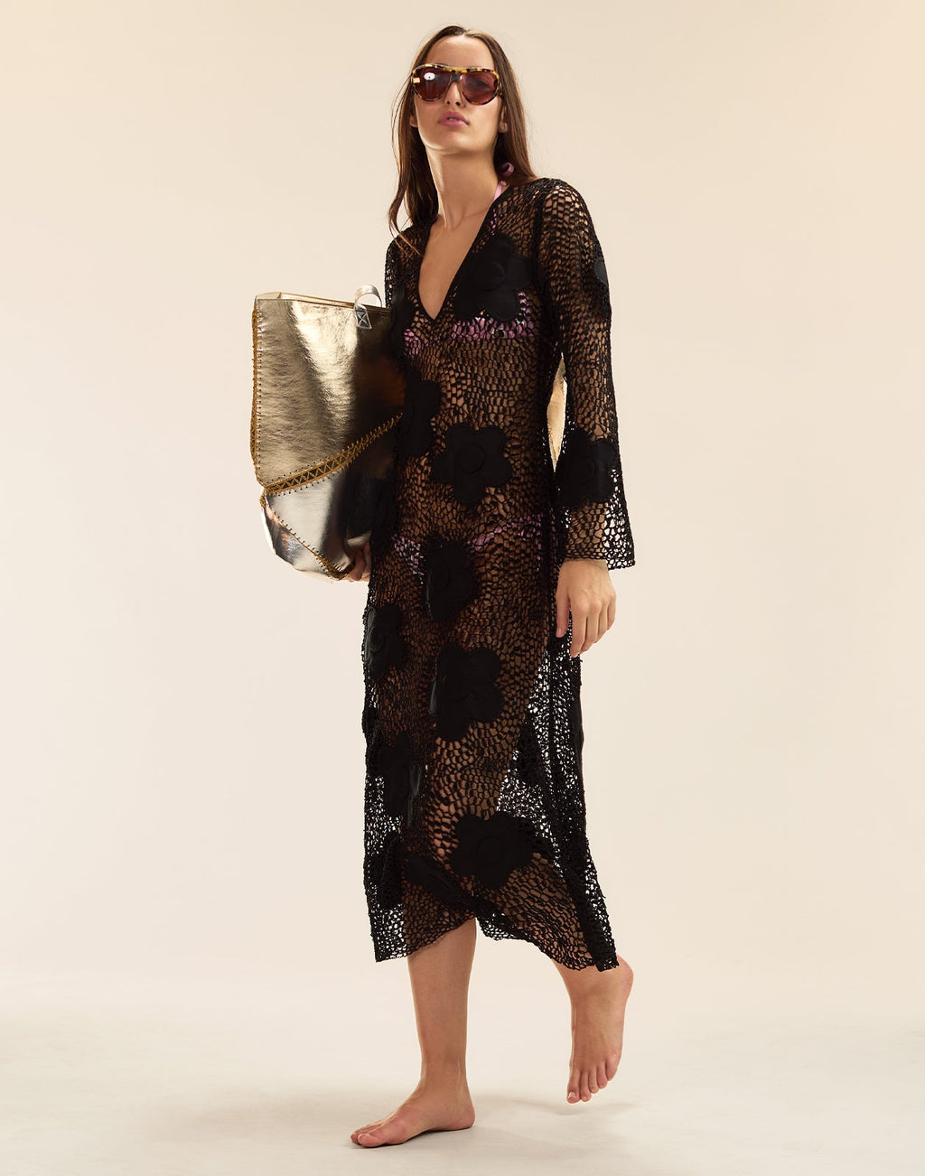 Cynthia Rowley Ibiza Crochet Cover Up - Black
