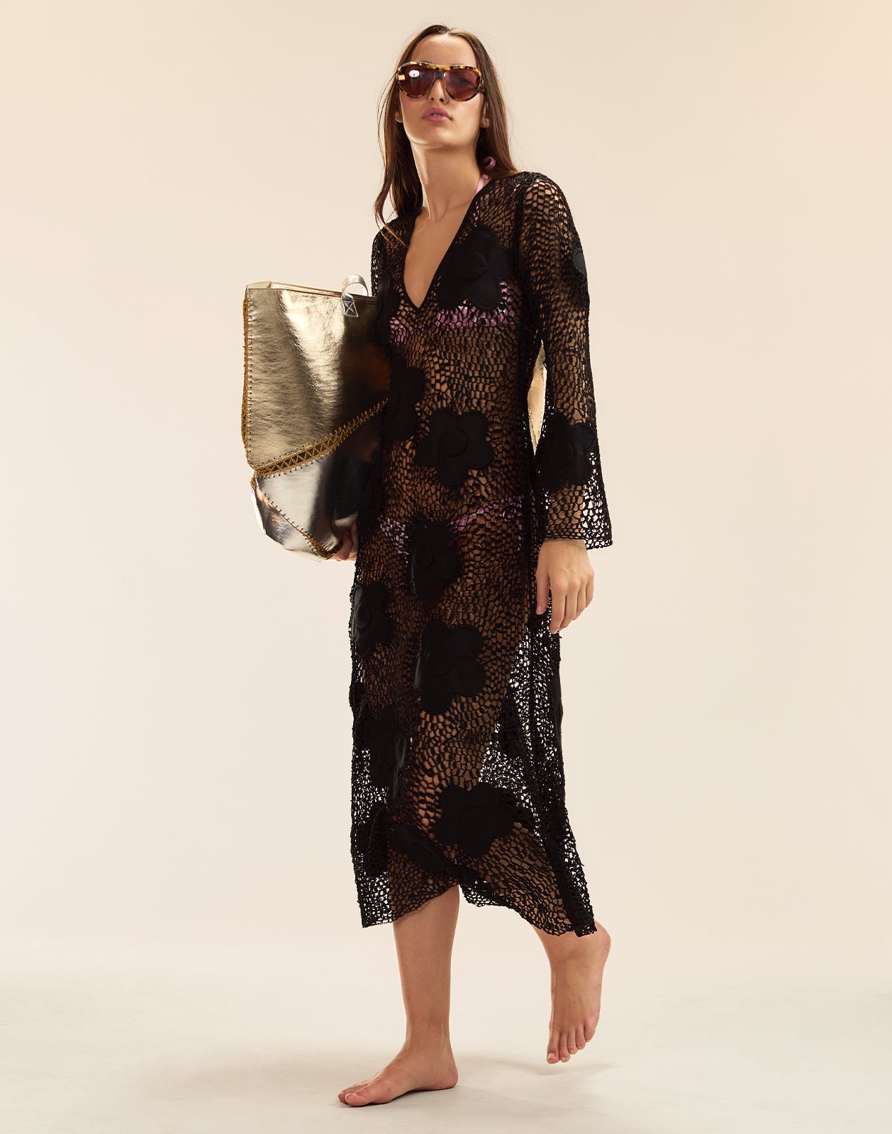 Cynthia Rowley Ibiza Crochet Cover Up - Black