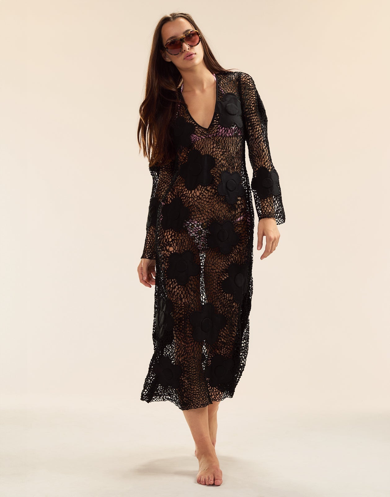 Cynthia Rowley Ibiza Crochet Cover Up - Black