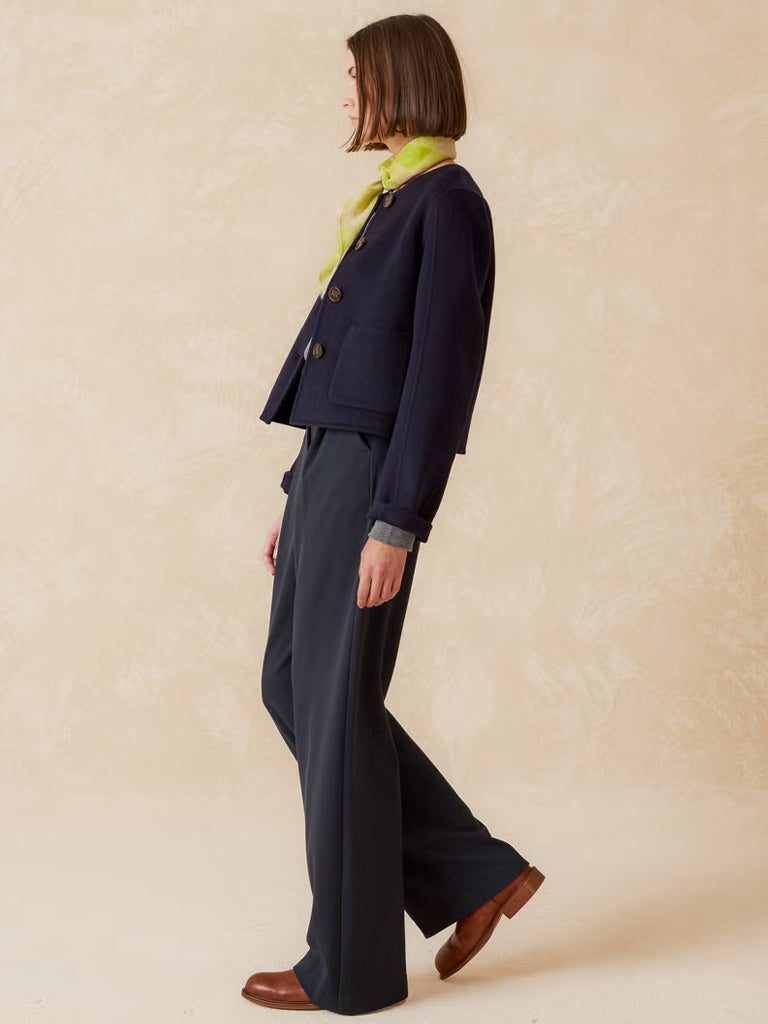 Indi & Cold Collarless Jacket - Marino