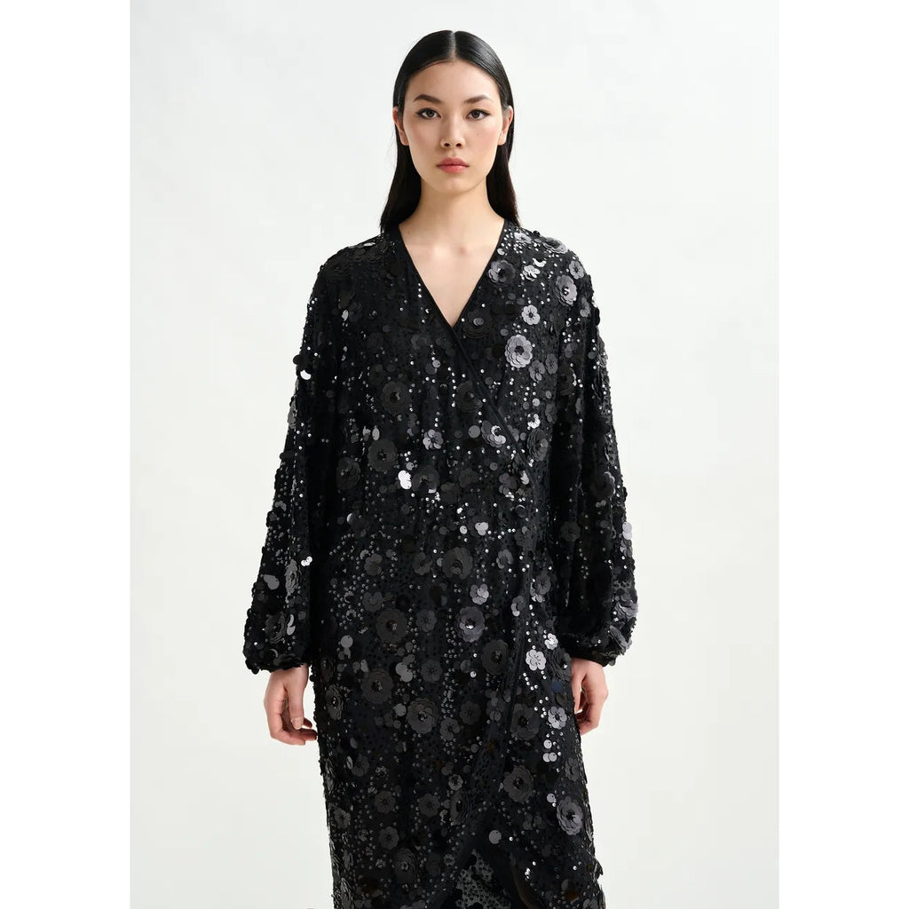 Essentiel Antwerp Ishine Dress - Black Blue Red Floral