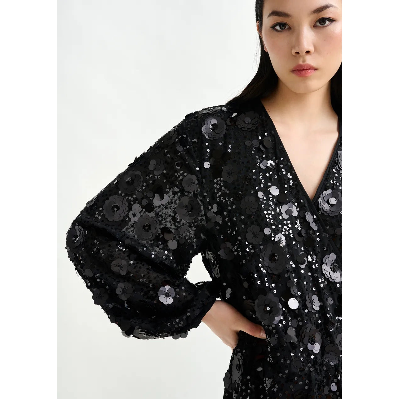 Essentiel Antwerp Ishine Dress - Black Blue Red Floral