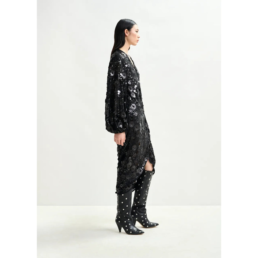 Essentiel Antwerp Ishine Dress - Black Blue Red Floral