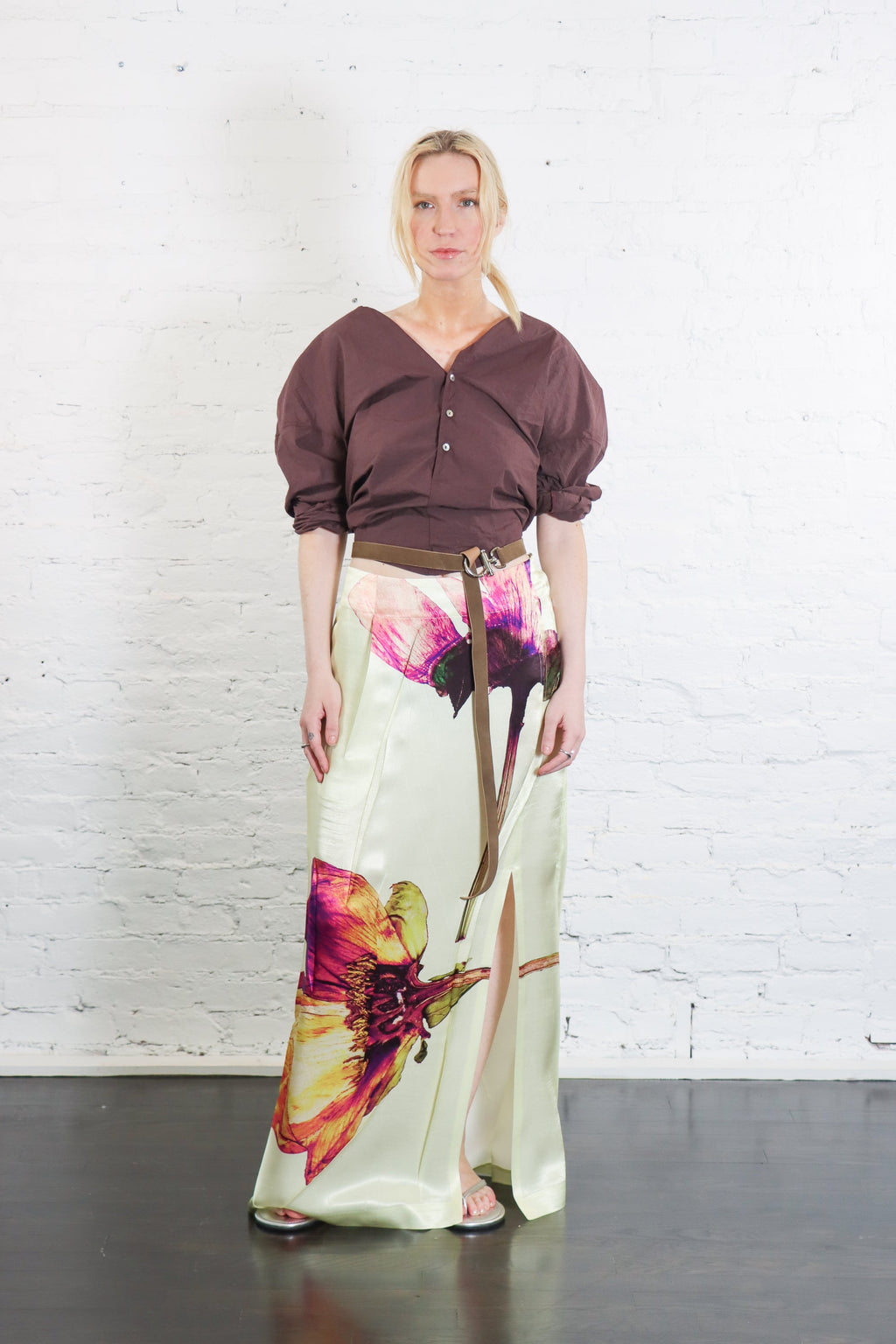 Issey Miyake Pressed Flora Pleats Skirt - Peony