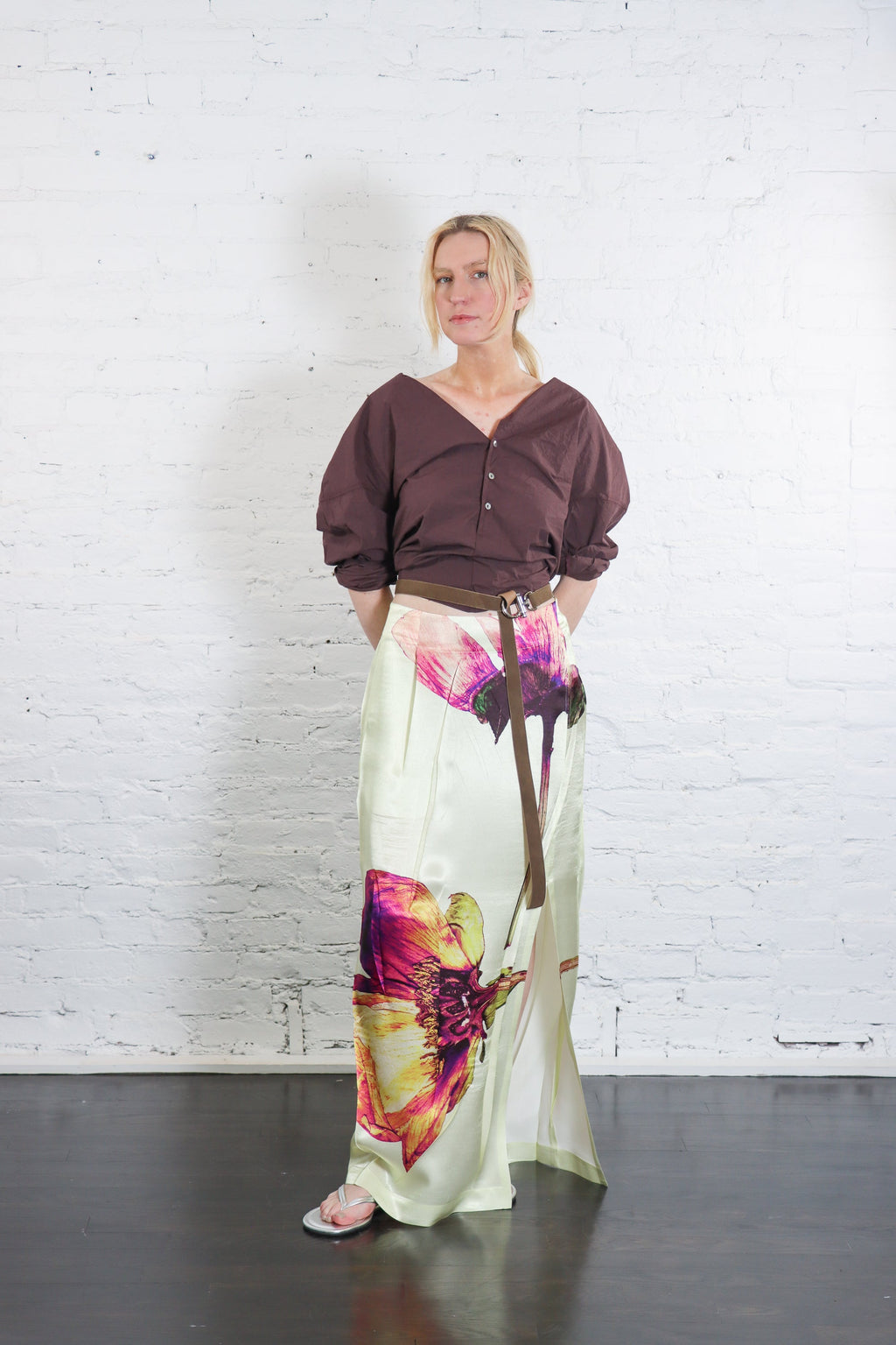 Issey Miyake Pressed Flora Pleats Skirt - Peony