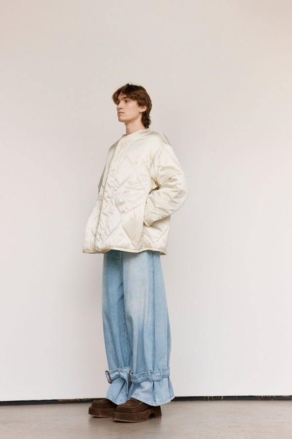 JW ANDERSON Ivory Nylon Oversized Quilted Jacket