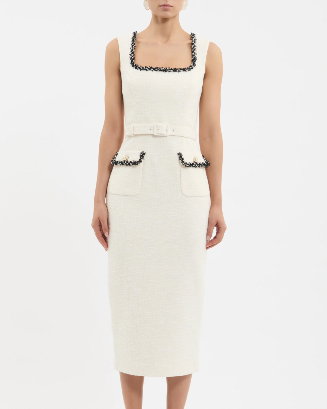 REBECCA VALLANCE Jacquie Midi Dress - Cream