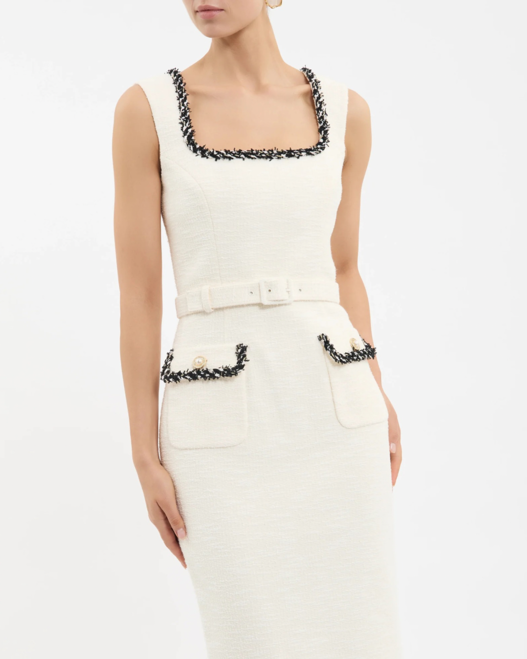 REBECCA VALLANCE Jacquie Midi Dress - Cream