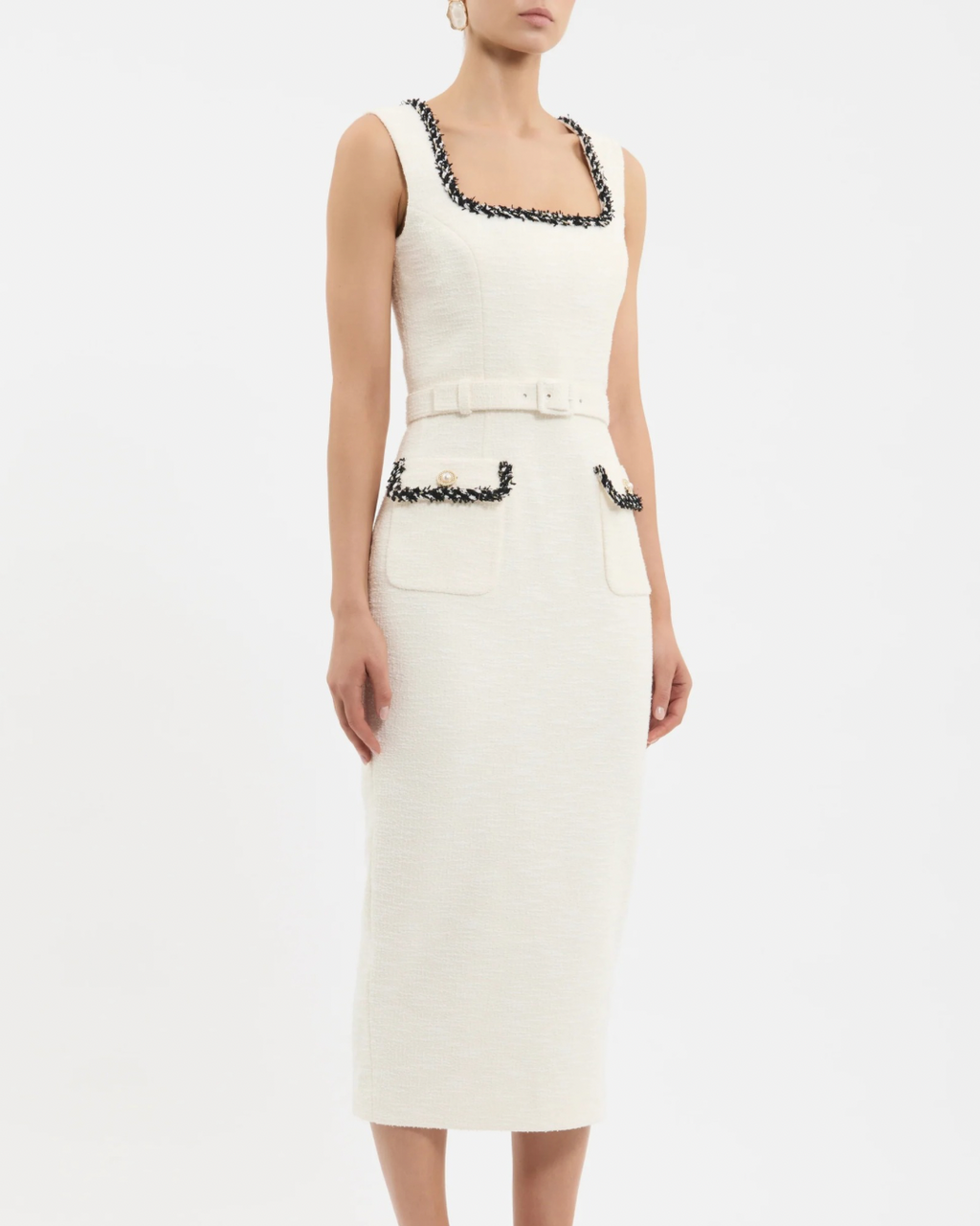 REBECCA VALLANCE Jacquie Midi Dress - Cream