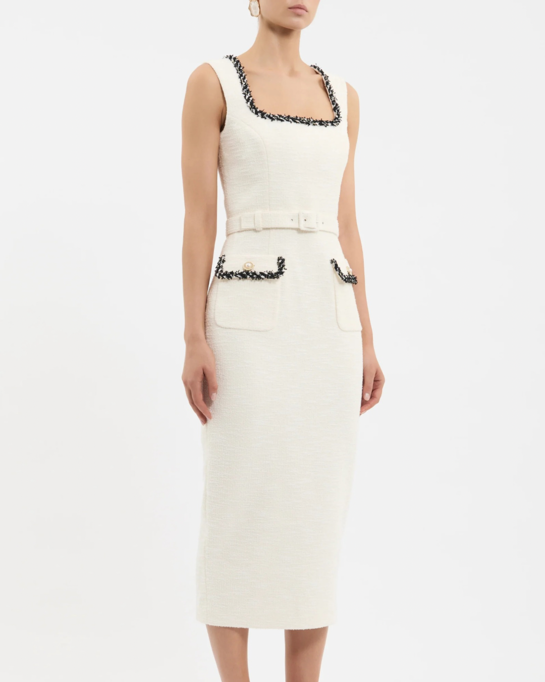 REBECCA VALLANCE Jacquie Midi Dress - Cream