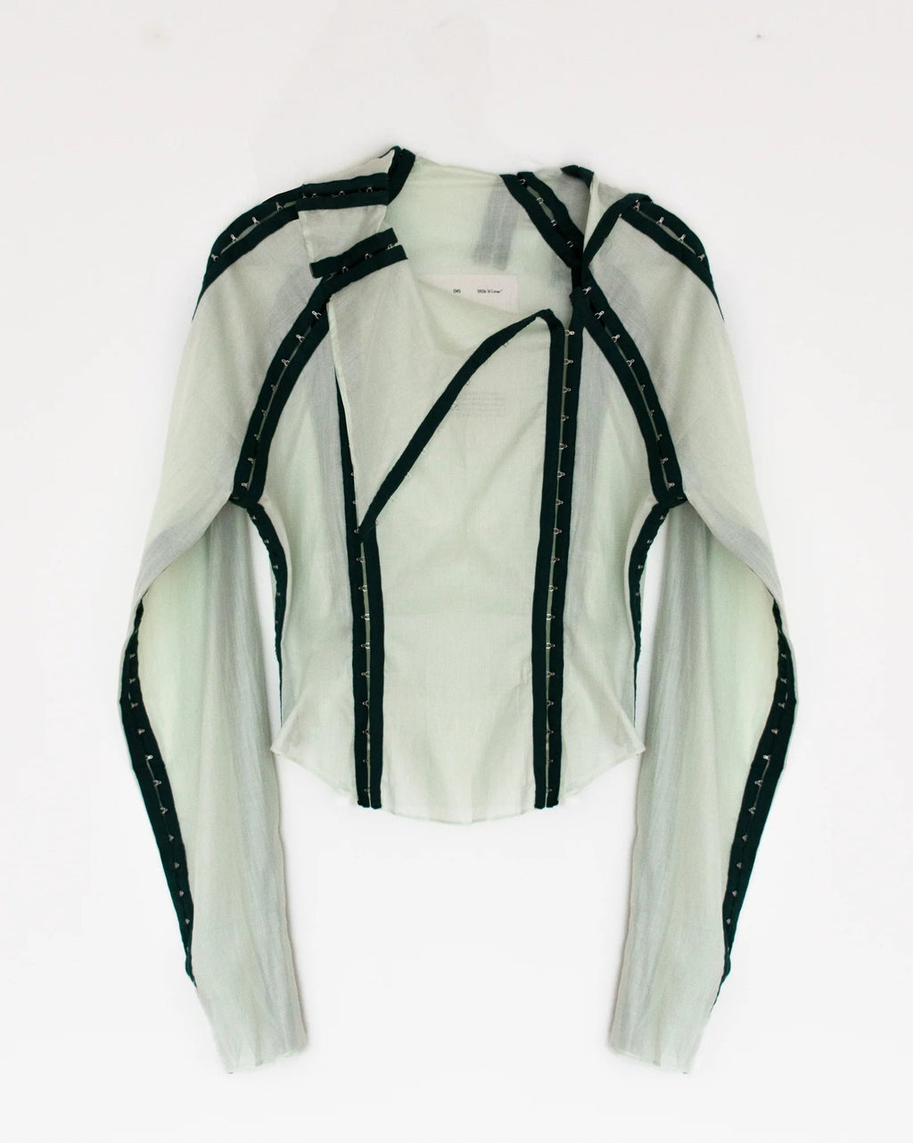 Jacek Gleba Hook & Eye Tape Shirt - Forest Green/Light Mint