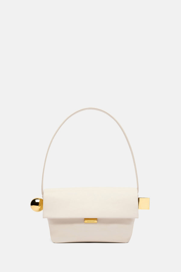 Jacquemus Le Rond Carre Leather Shoulder Bag - White