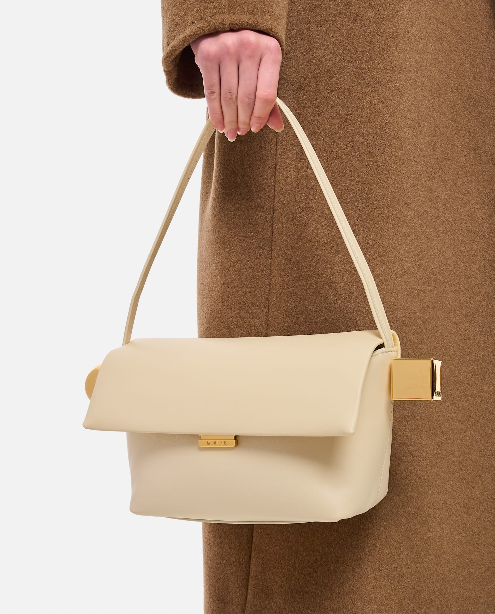 Jacquemus Le Rond Carre Leather Shoulder Bag - White