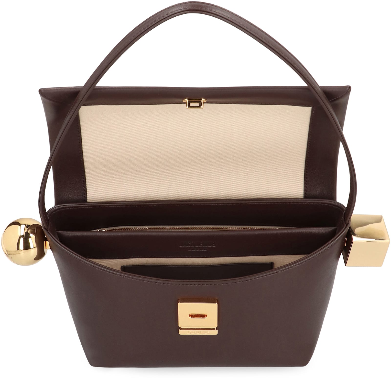 Jacquemus Rond Carr Leather Crossbody Bag - Brown