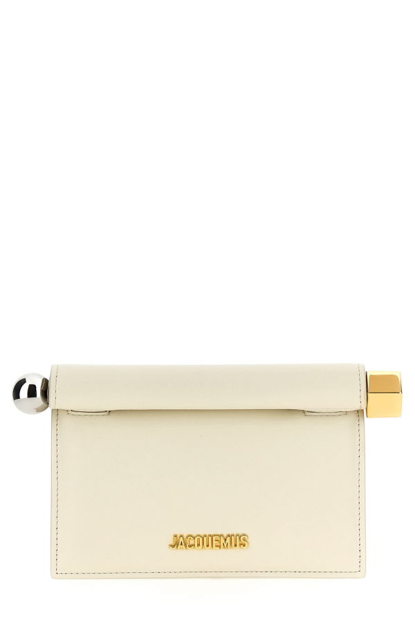 Jacquemus La Petite Pochette Rond Carré Clutch - White