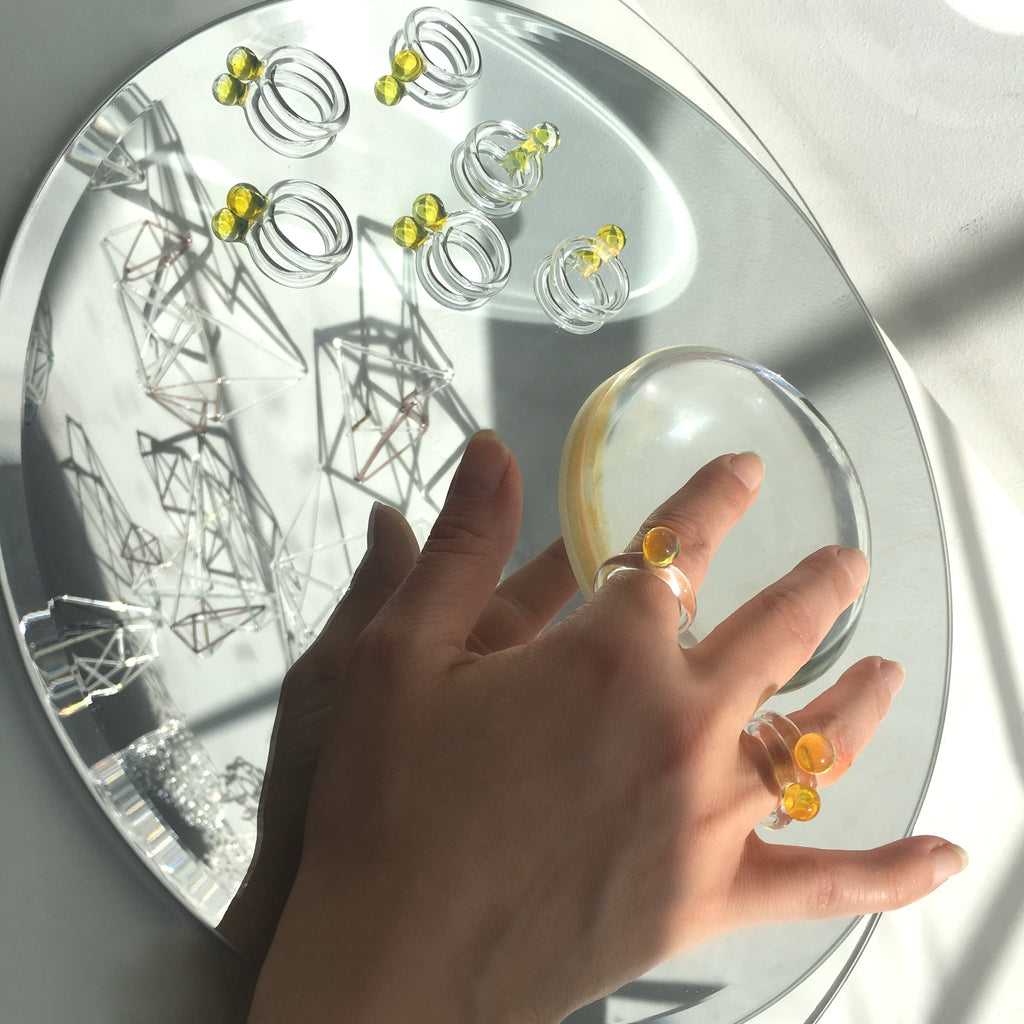 Jane D'Arensbourg RING - LEMON YELLOW DOT