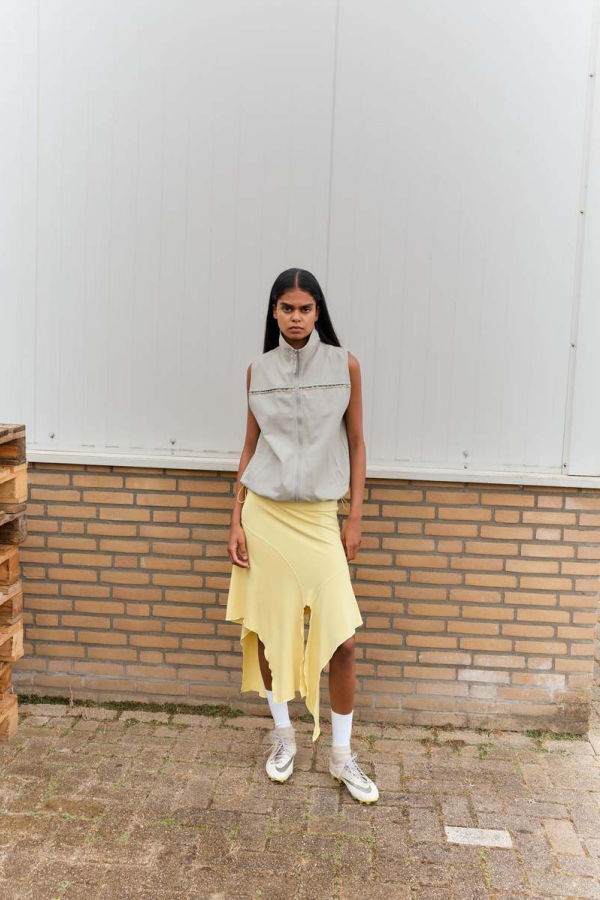 Arthur Jersey Drape Skirt - Citron