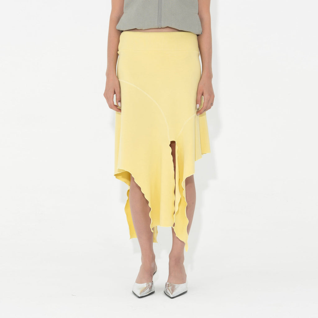 Arthur Jersey Drape Skirt - Citron