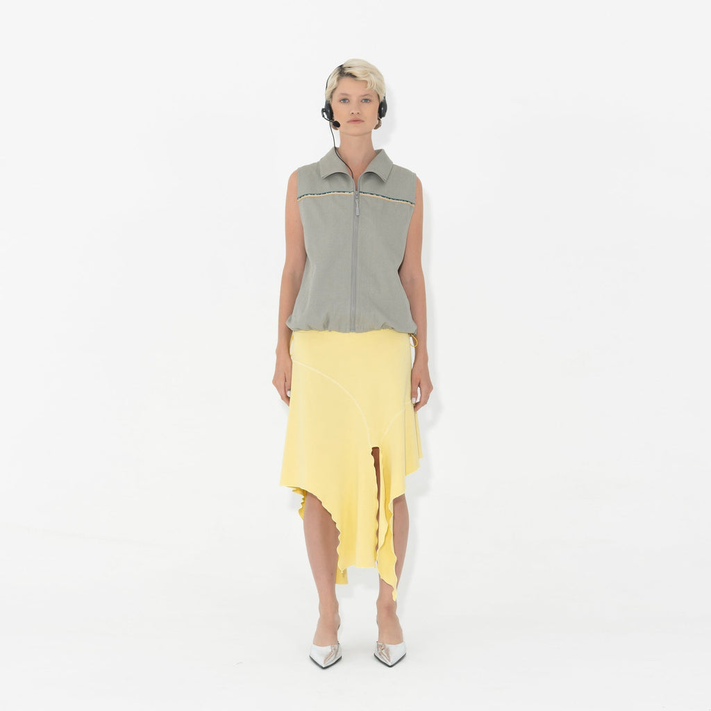 Arthur Jersey Drape Skirt - Citron