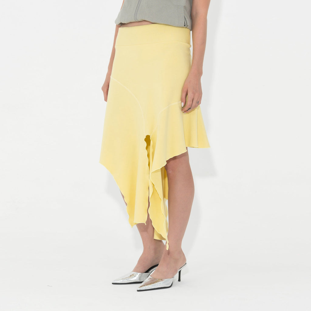 Arthur Jersey Drape Skirt - Citron