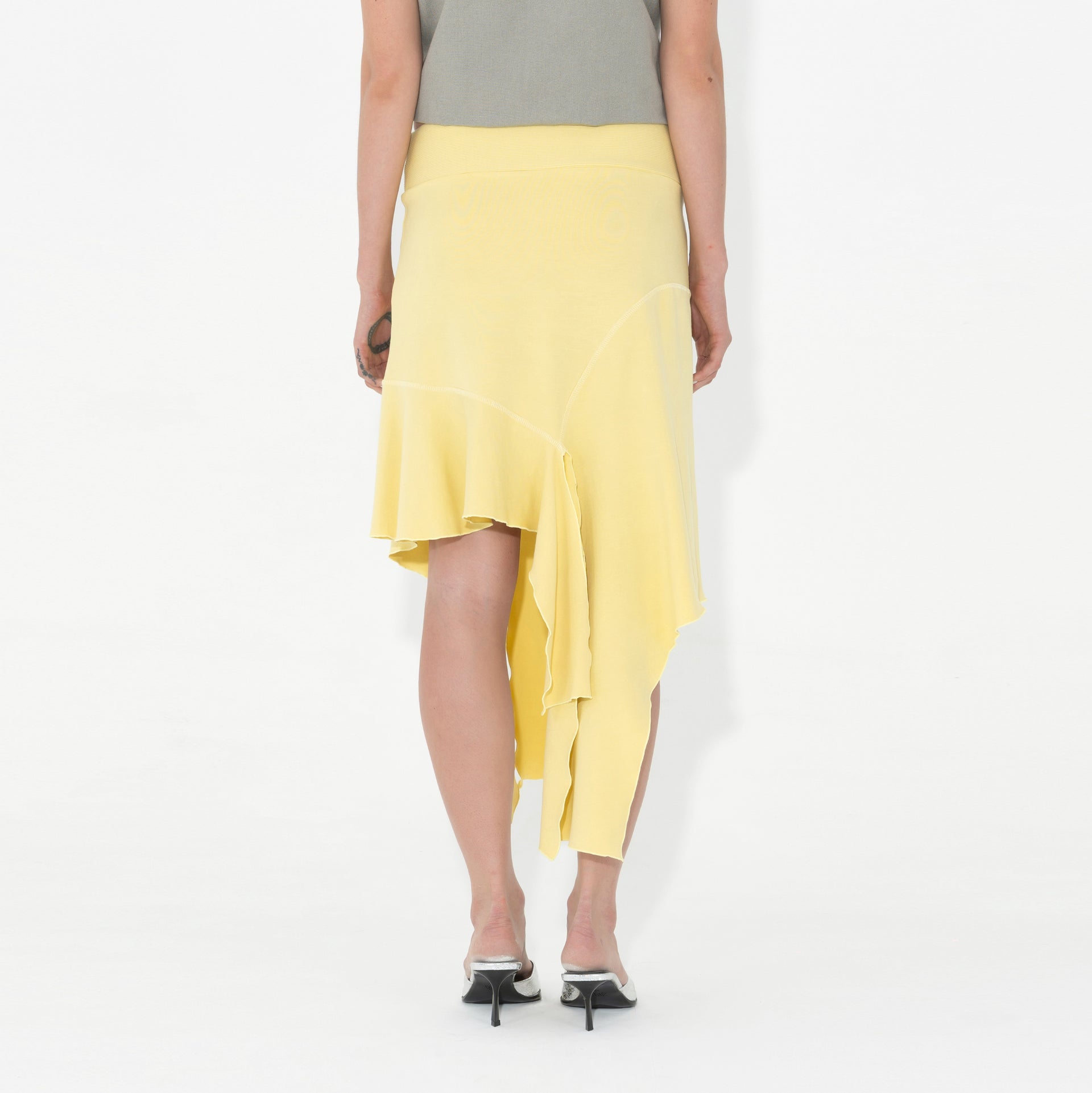 Arthur Jersey Drape Skirt - Citron