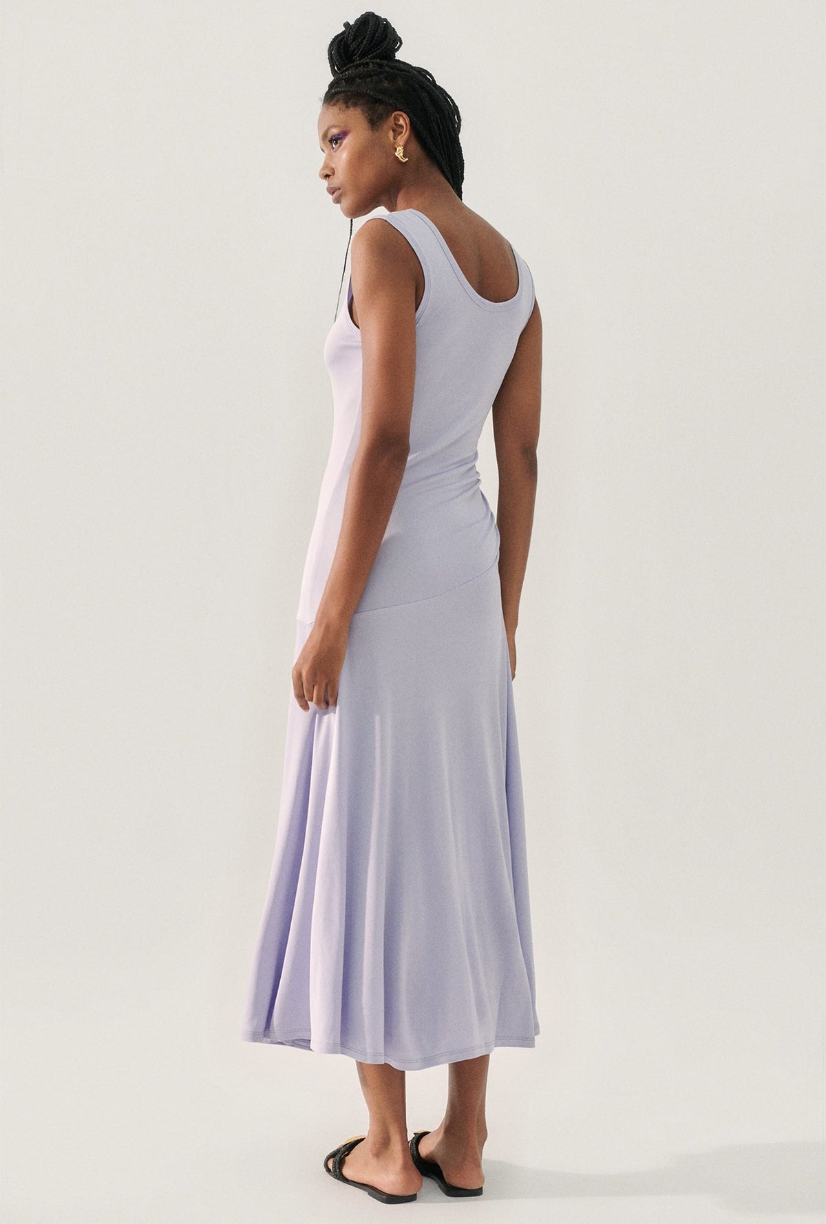 Silk Laundry Jersey Sleeveless Dress - Lavender