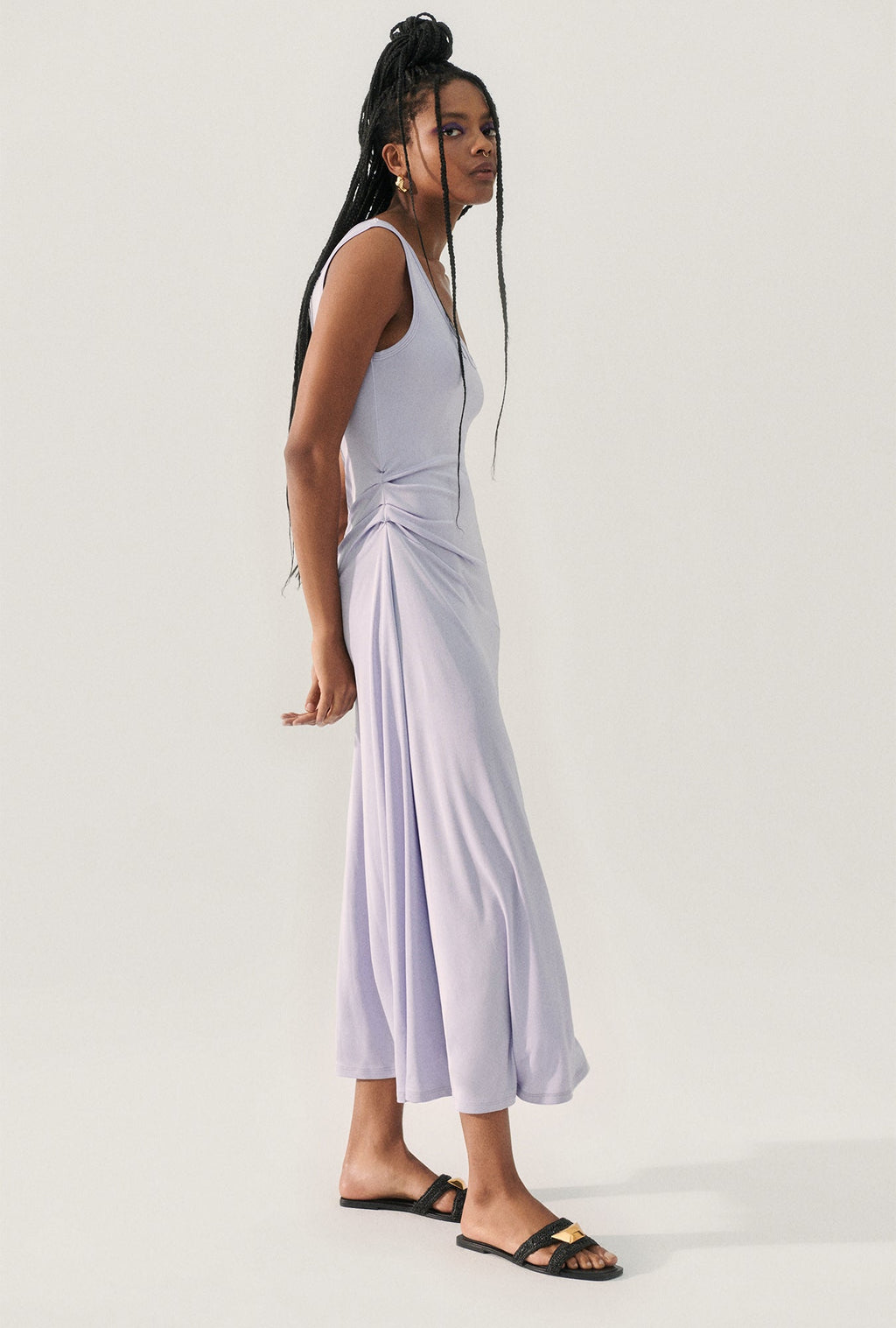 Silk Laundry Jersey Sleeveless Dress - Lavender