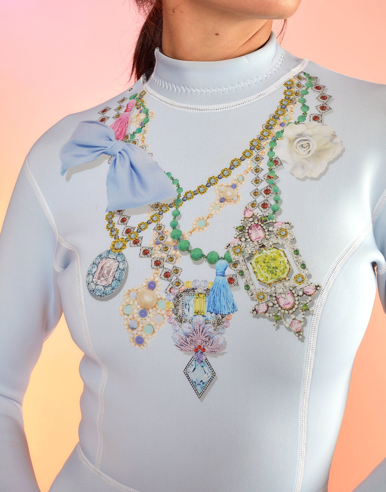 Cynthia Rowley Jewel Necklace Wetsuit