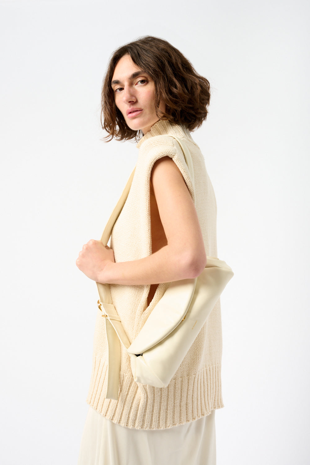 Jil Sander Small Cannolo Padded Leather Shoulder Bag