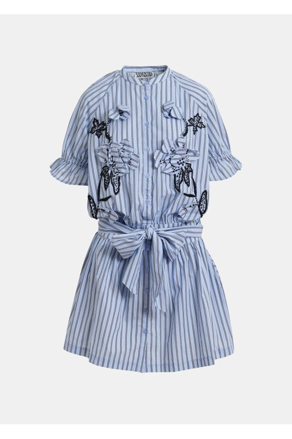 Essentiel Antwerp Jindonesia 3D Flower Shirt Dress - Electric Cyan