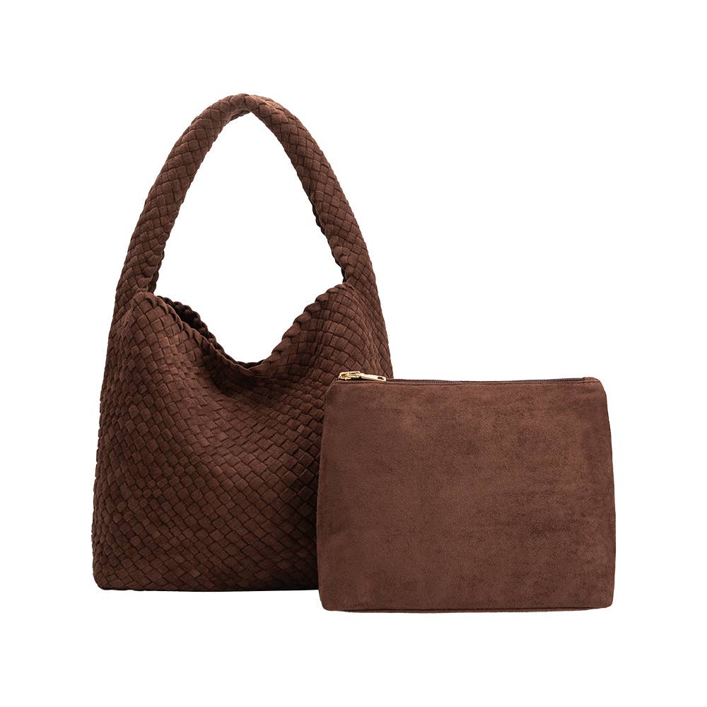 Melie Bianco Johanna Vegan Suede Shoulder Bag