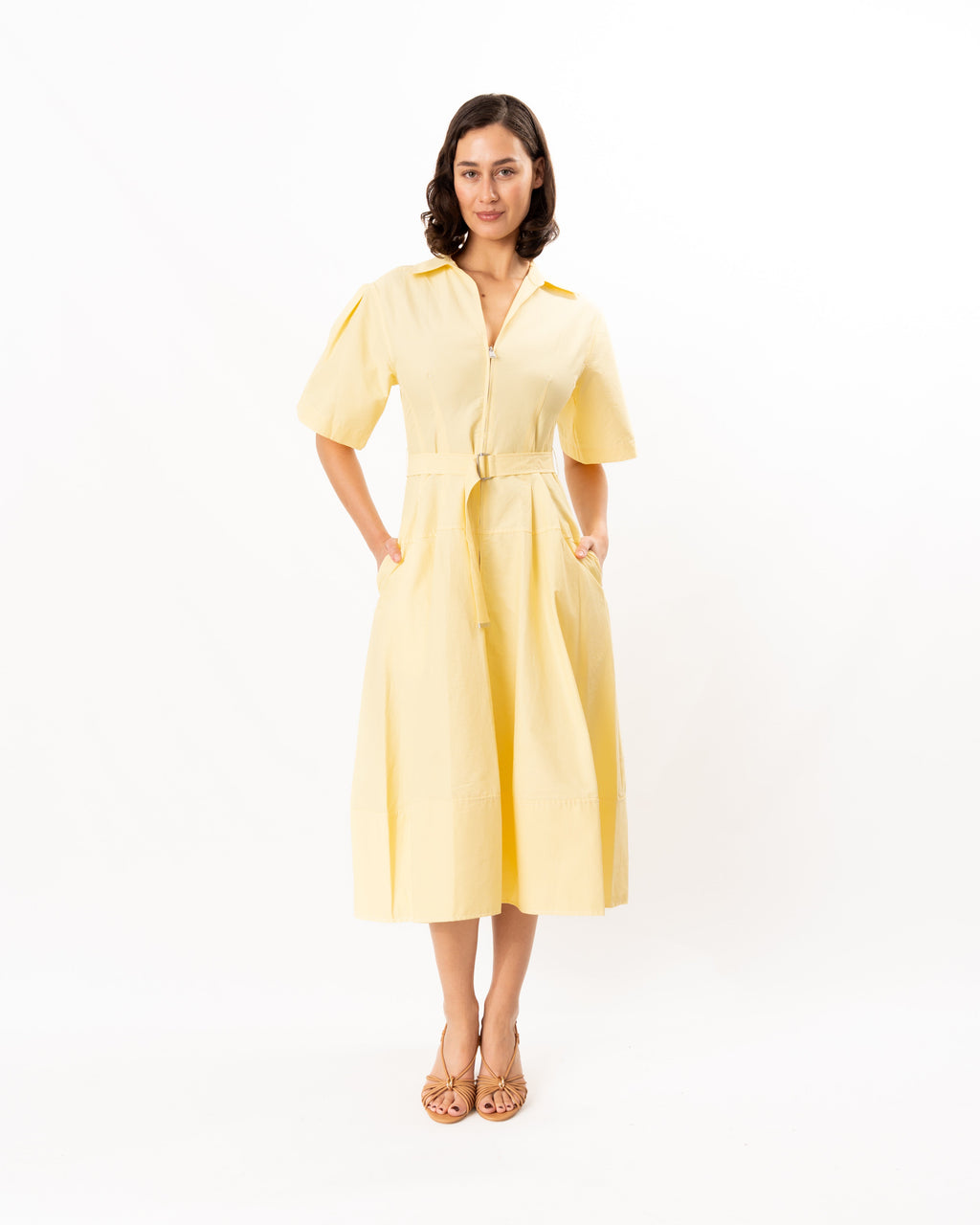 Jonathan Simkhai Meridith Cotton Midi Dress - Buttercream