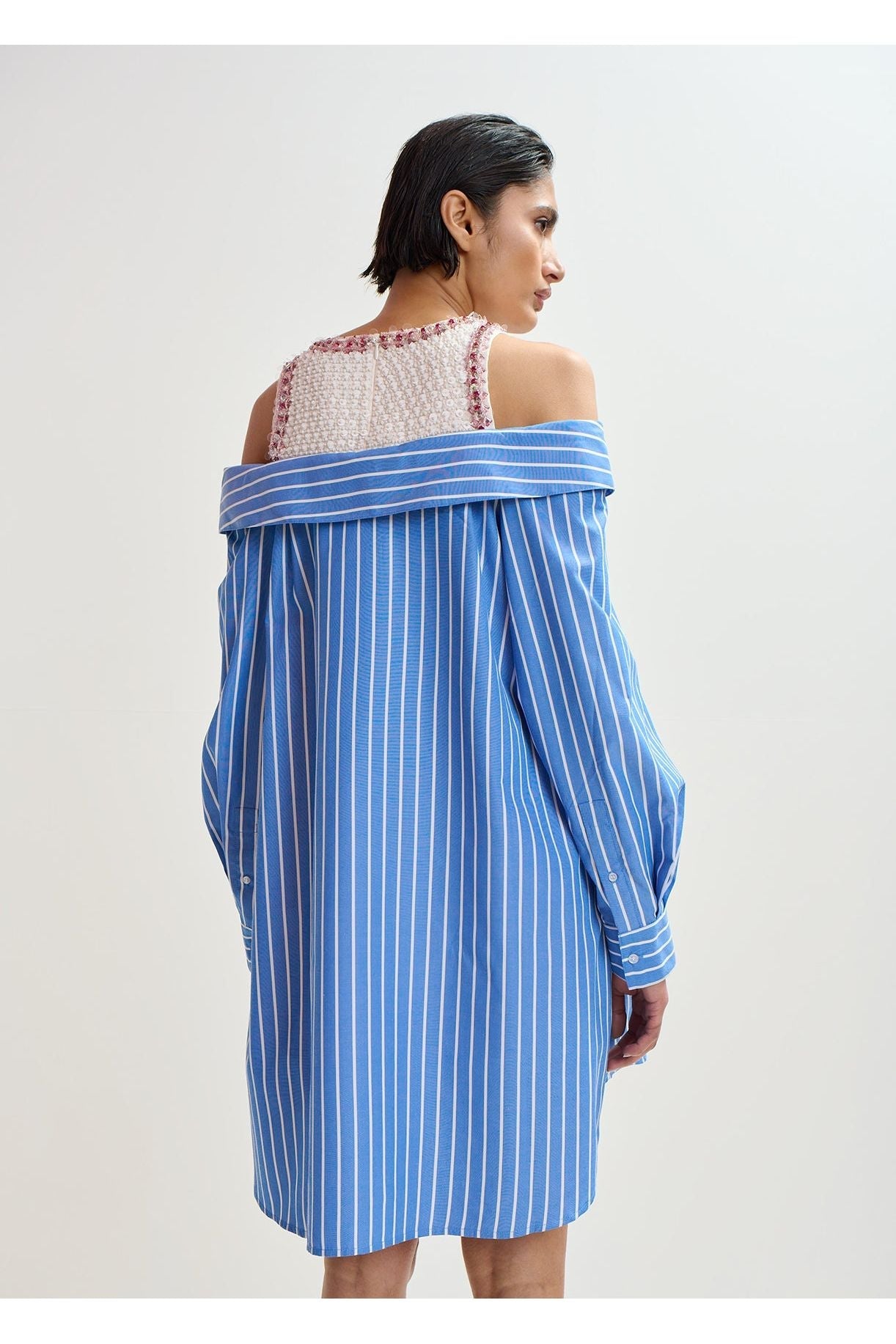 Essentiel Antwerp Jori Embellished Shirt Dress - Off White
