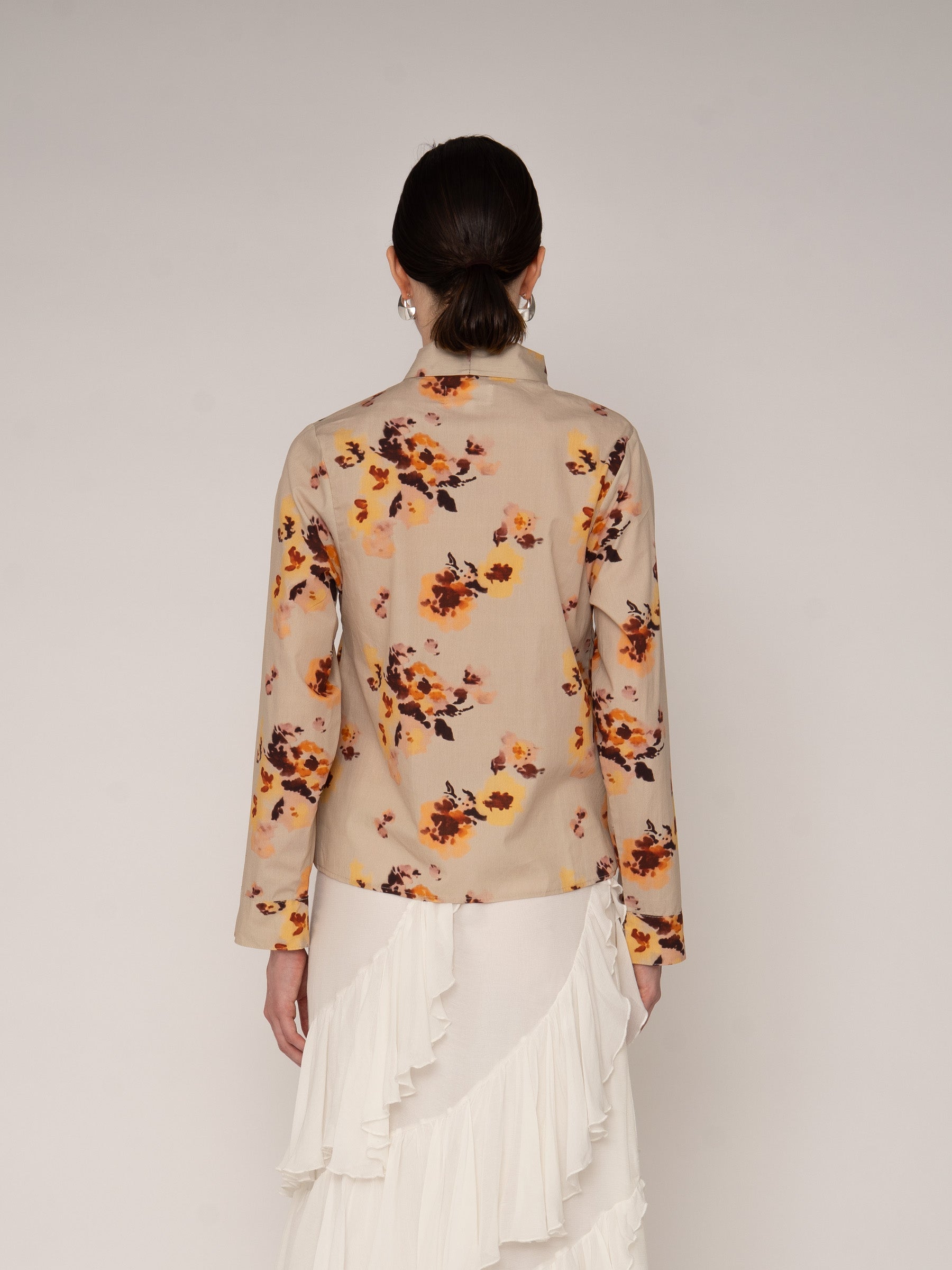Carmensays Juliette Floral Print Ribbon Blouse