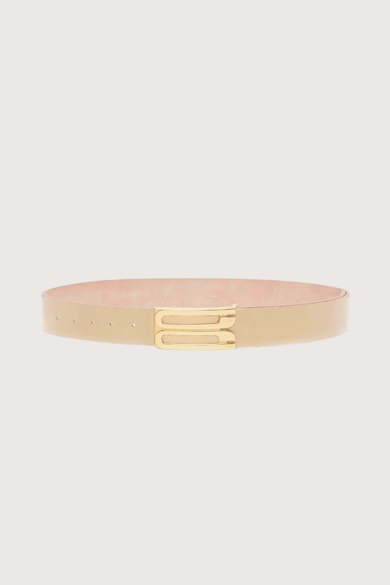 Victoria Beckham Jumbo Frame Shiny Calf Belt - Ivory