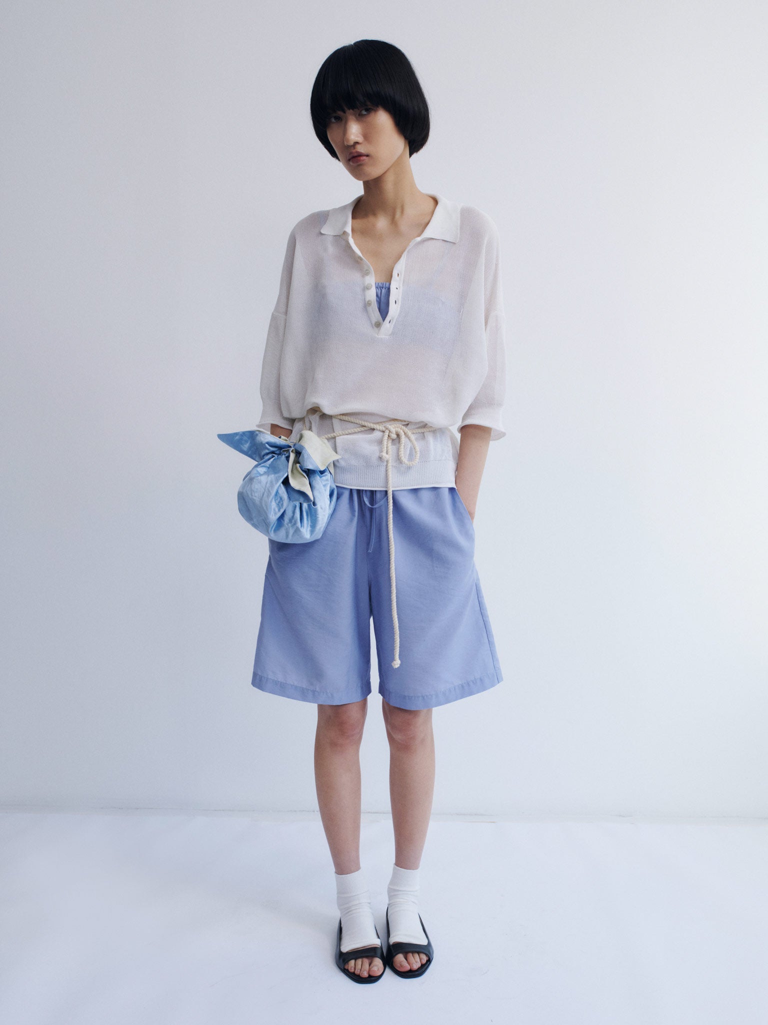 Rus Jushi Polo Top - White