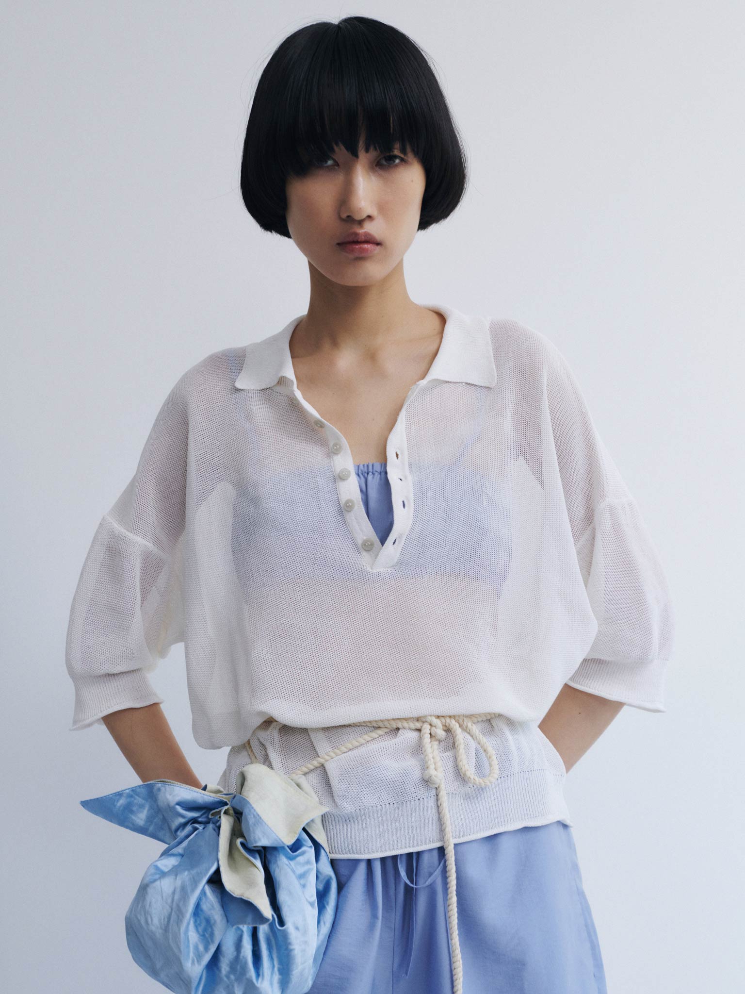 Rus Jushi Polo Top - White